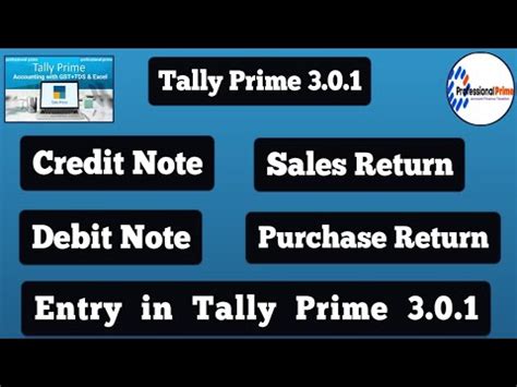 Debit Note And Credit Note In Tally Prime Debit Note Credit Note Entry