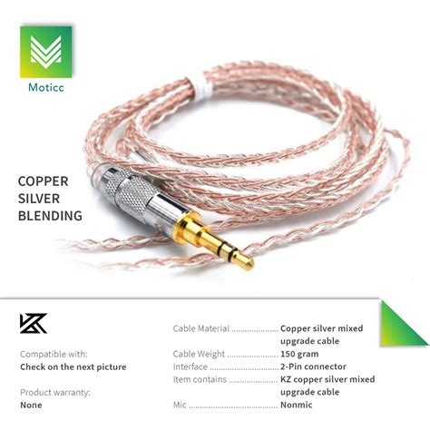 Jual Kabel Upgrade Kz Cable Copper Silver Blending Upgrade Cable Pin