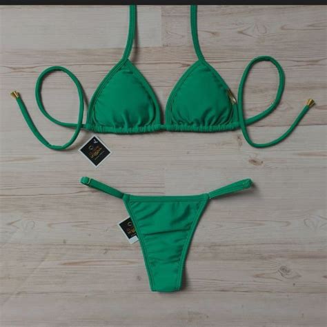 Conjunto Biquíni Verde Bandeira Moda Praia Feminina Use Lingerie Nunca Usado 93194086 enjoei