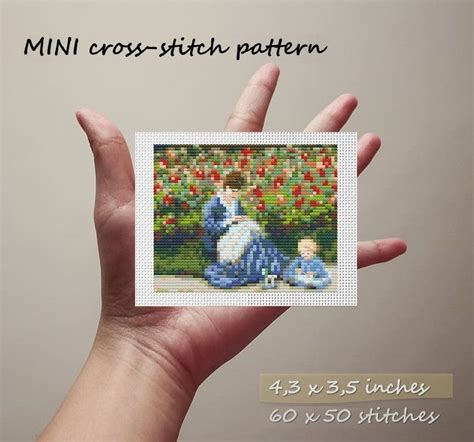 Monet Mini Cross Stitch Pattern Garden Claude Monet Painting Etsy