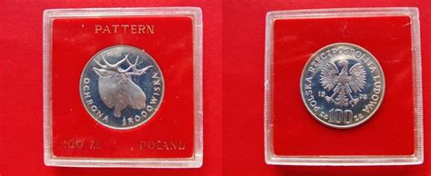 Polen 100 Zloty Probe 1978 Elch Silber Proba Pattern Ochrona