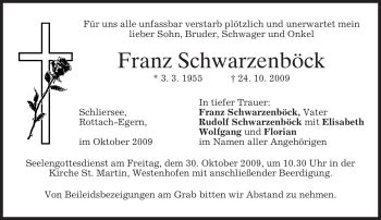 Traueranzeigen von Franz Schwarzenböck trauer merkur de