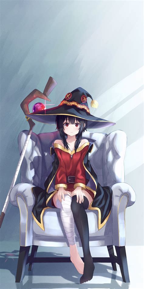 Safebooru 1girl Armchair Bandaged Leg Bandages Bangs Bare Shoulders Barefoot Belt Black Cape