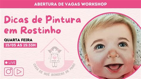 Live I Dicas De Pintura De Rostinho Em Boneca Pano I Quarta Feira S