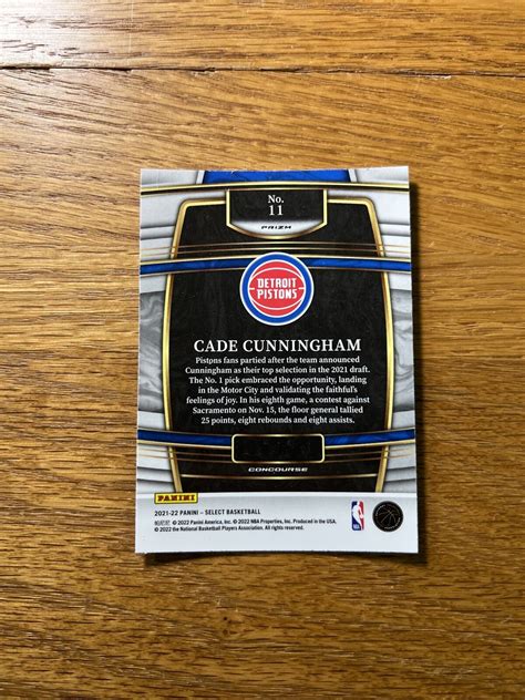 2022 Panini Select Cade Cunningham Green Purple White Prizm SP RC