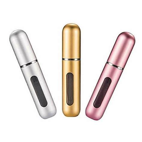 3pcs 5ml Mini Refillable Travel Portable Perfume Atomizer Bottle Spray Pump Case