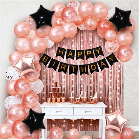 Buy Party Propz Rose Gold Birthday Decorations Items Set Of 69 Pcs