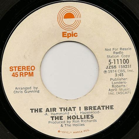 The Hollies - The Air That I Breathe (1974, Vinyl) | Discogs