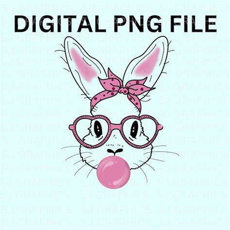 Bunny With Bubble Gum Png Etsy