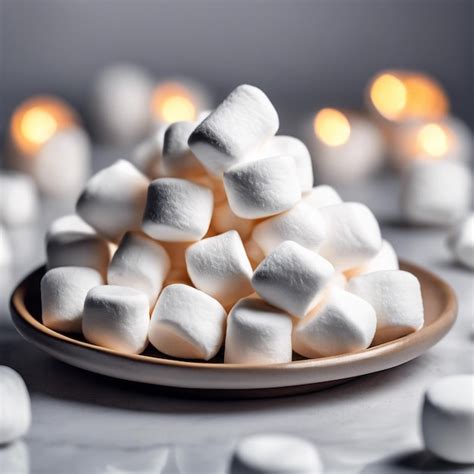 Premium Photo Small Round White Marshmallows On Clean Studio