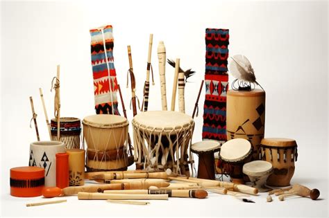 Premium AI Image | A collection of traditional Native American musical ...