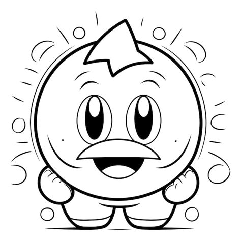 Premium Vector Black And White Cartoon Illustration Of Cute Smiling