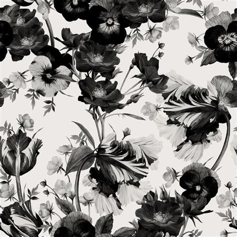 Black White Floral Wallpapers - Top Free Black White Floral Backgrounds ...