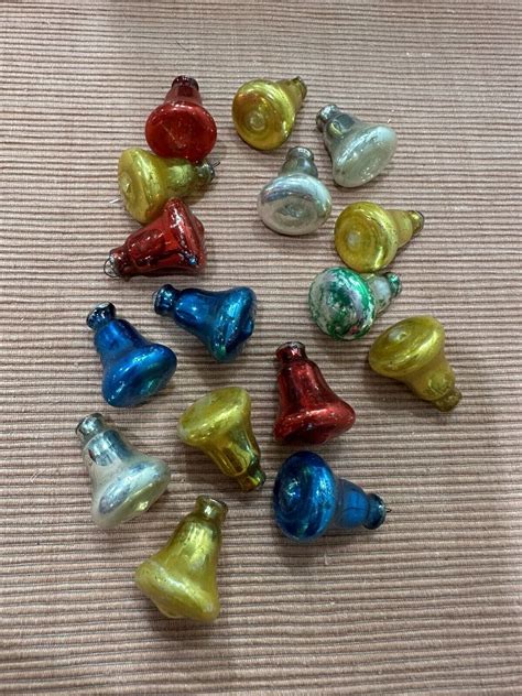 16 Vintage Mercury Glass Bell Christmas Tree Ornaments Ebay