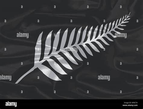 Silk Flag Of New Zealand Silver Fern Stock Photo - Alamy