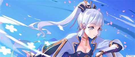 (2021) Ayaka (Cryo Character) : Genshin Impact (Anime Video Game) 4K wallpaper download