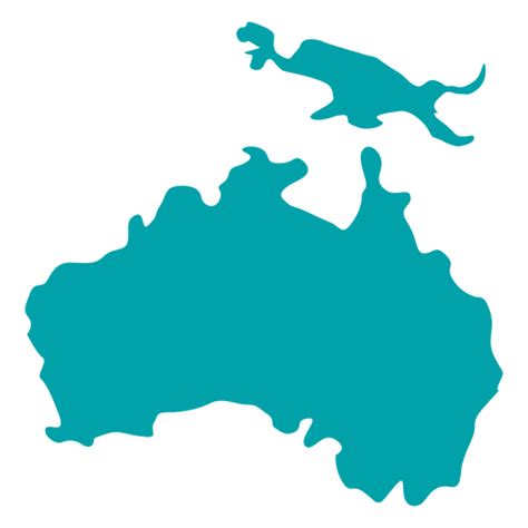 Diseño PNG Y SVG De Mapa Azul Del Continente Australiano Para Camisetas