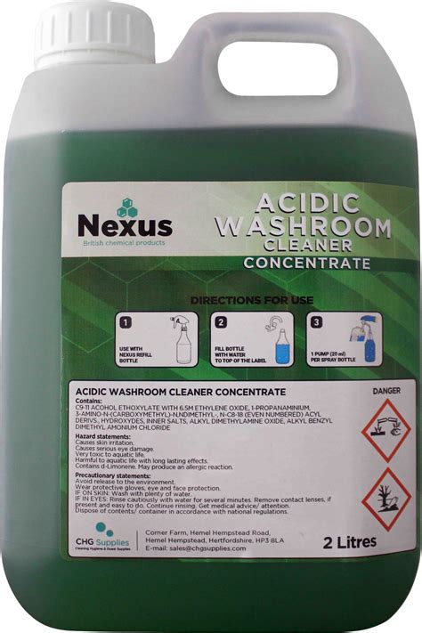 Nexus Acidic Washroom Cleaner Concentrate 2x2litre Chg Supplies