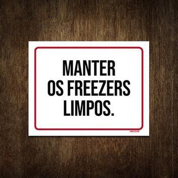 Placa De Sinaliza O Higiene Manter Freezers Limpos X Sinalizo