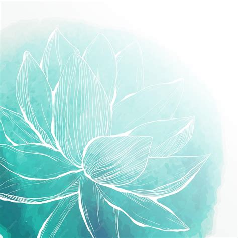 Premium Vector Watercolor Background With Lotus Flower