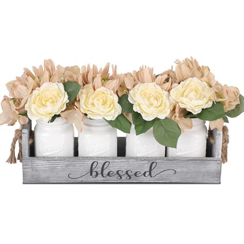 Distressed Mason Jars Flowers Mason Jar Home Decor Mason Jars