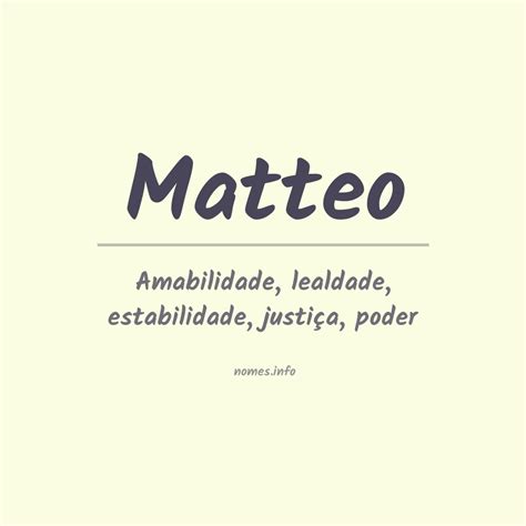 Significado Do Nome Matteo