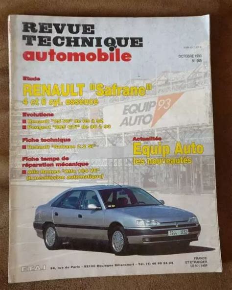 Revue Technique Automobile Renault Safrane Et Cyl Essence Eur