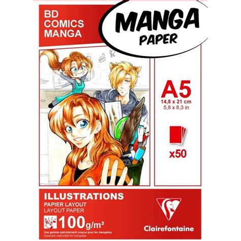 Blocco Di Carta Manga Illustrations A Fogli Gr Clairefontaine