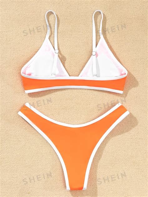 SHEIN Swim Conjunto de Bikini de banho de verão de alto corte