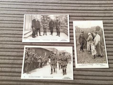 Early Ww Daily Mail Military Postcards The King At The Front