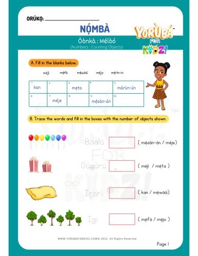 Numbers: Counting Objects - Yoruba for Kidz