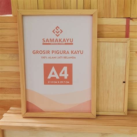 Jual Pigura Kayu A Bingkai Kayu Frame Kayu Jati Belanda Shopee