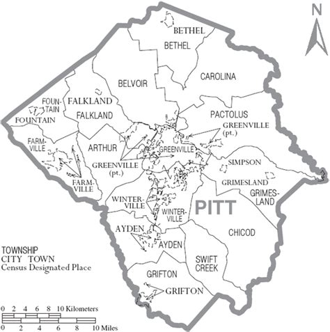 File:Map of Pitt County North Carolina With Municipal and Township ...