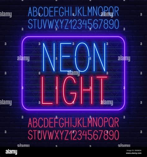 Neon Red And Blue Fonts Two Glowing Contrasting Alphabet For Design