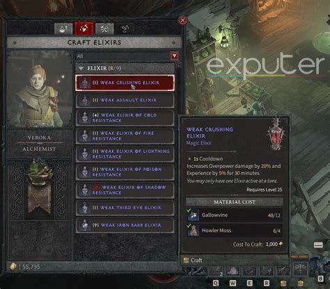 Diablo Craft Elixirs Upgrade Potions Exputer