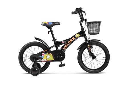 Bicicleta Pentru Copii Velors V1601B Cadru Otel 16 Negru Portocaliu