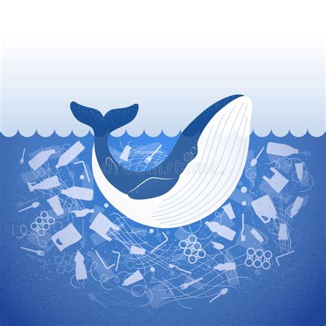 Stop Ocean Plastic Pollution Ecological Poster Whale In Water With