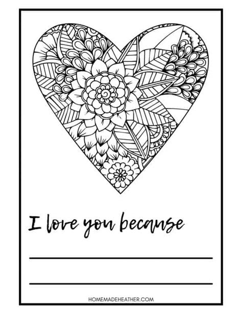 Heart Valentine Coloring Pages » Homemade Heather