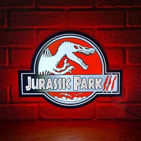 Jurassic Park 3 Light Box 3d Printed Fully Dimmable With Extra Long Us Fylzgo Signs