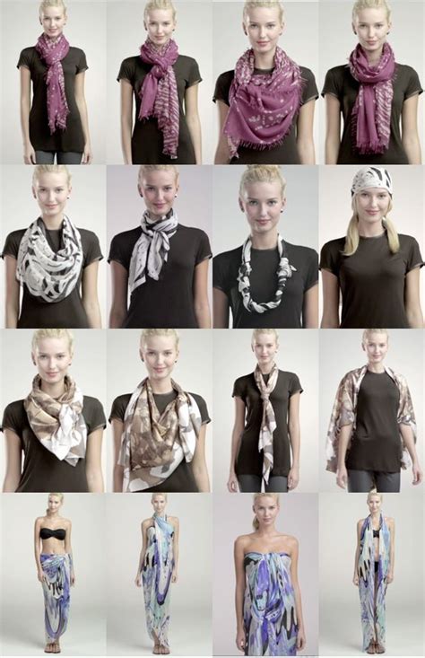 How To Tie A Scarf 4 Scarves 16 Ways Ways To Wear A Scarf Scarf