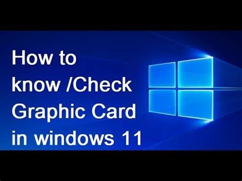 How To Know Graphic Card In Windows