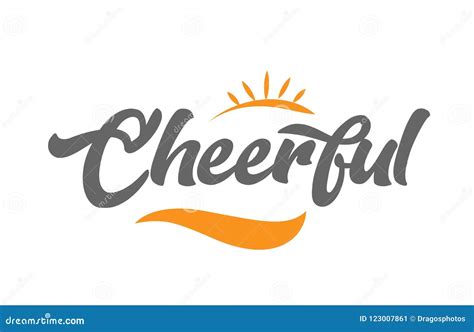 cheerful black hand writing word text typography design logo icon stock