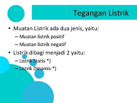 Bab 7 Kelistrikan Tegangan Listrik Muatan Listrik Ada