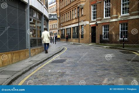 A Cobbled Street In London England Editorial Stock Photo Image Of