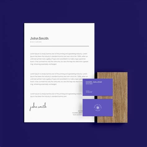 Premium PSD Elegant Business Card With Letterhead Branding Stationery