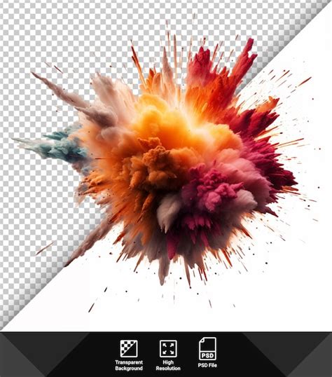 Premium Psd Psd Color Paint Explosion On Transparent Background