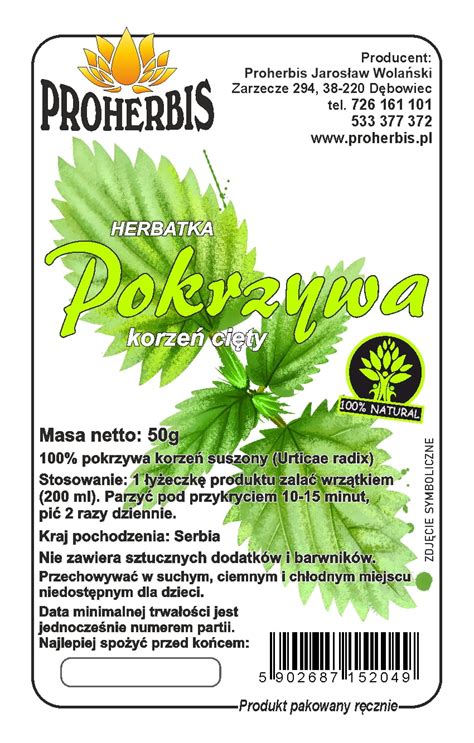 Korzeń pokrzywy cięty 50g Proherbis