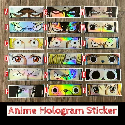 Anime Hologram One Piece Character Decals Sticker Lazada Ph