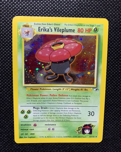 Erika S Vileplume Gym Heroes Holo Rare Pokemon Unlimited Nm