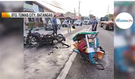 2 Patay Sa Banggaan Ng Tricycle At Van Sa Batangas 1 Rider Patay Din Sa Hiwalay Na Sakuna